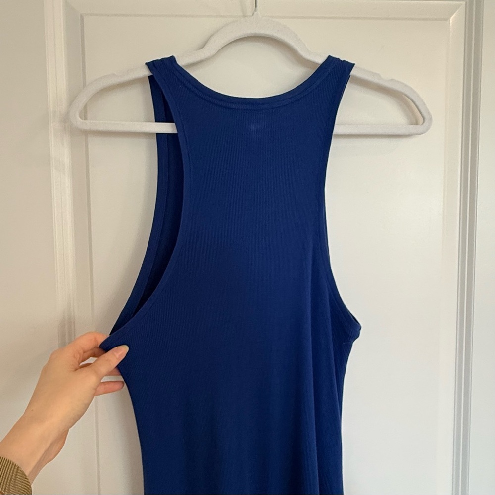 Ralph Lauren Navy Racerback Waffleknit Maxi Dress - Picture 7 of 9